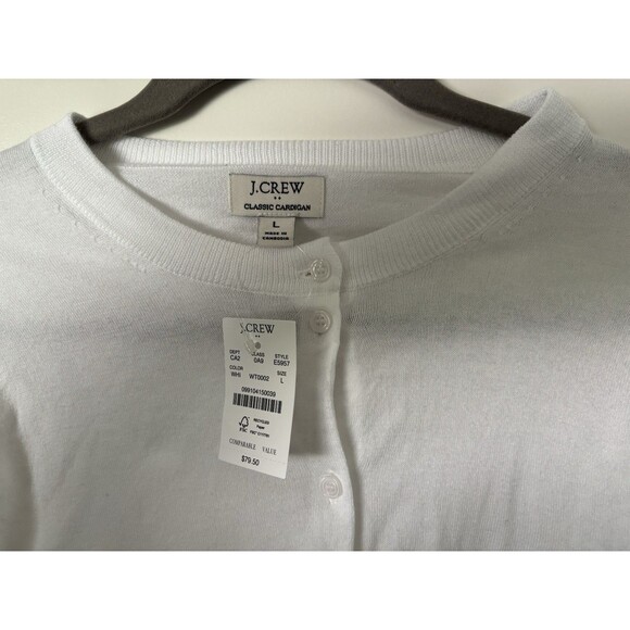 J. Crew Factory Classic Cotton Cardigan Sweater Size Large - Picture 4 of 5